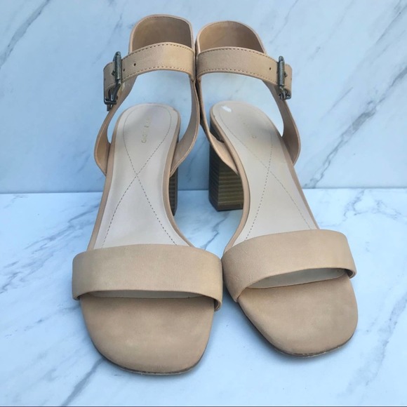 Max Studio Sirenty Nude Block Heel Sandal Size 10M - Picture 5 of 7